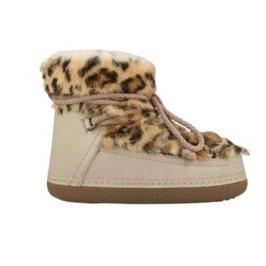 NEW INUIKII Classic Snow Boots Womens 37 7 Brown Leopard Jaguar Wild Print Shoes